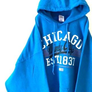 2点CHICAGO シカゴ City スウェットパーカー 2XL 水色 古着(パーカー)