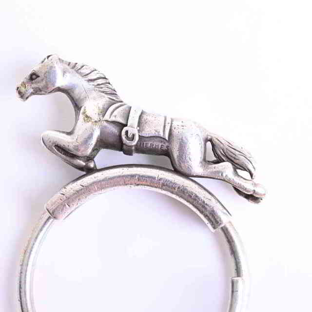 HERMES エルメス SV925 ホース シュバル キーリング シルバー-