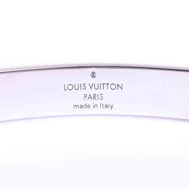 LOUIS VUITTON ルイヴィトン ブラスレ LVスペース ブレスレット シルバー/ブラック メタル ゴム