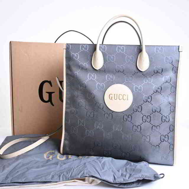 【中古】 Gucci グッチ オフ ザ グリッド ナイロン 2WAY トートバッグ グレー