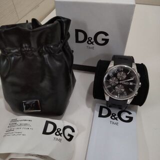 ディーアンドジー(D&G)のD&G ドルガバ　ジャンク　腕時計　クロノグラフ　電池切れ　JJ33(レザーベルト)