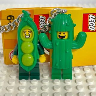 レゴ(Lego)のLEGO エダマメガールとホットドッグマン　ミニフィグ　キーホルダー　キーリング(知育玩具)