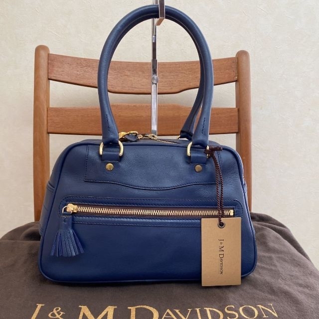 J&M Davidson ヴィヴィ ハンドバッグ ミニボストン ネイビー-