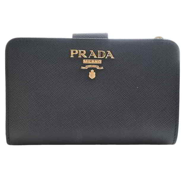 PRADA プラダ サフィアーノ 二つ折り財布 ブラック