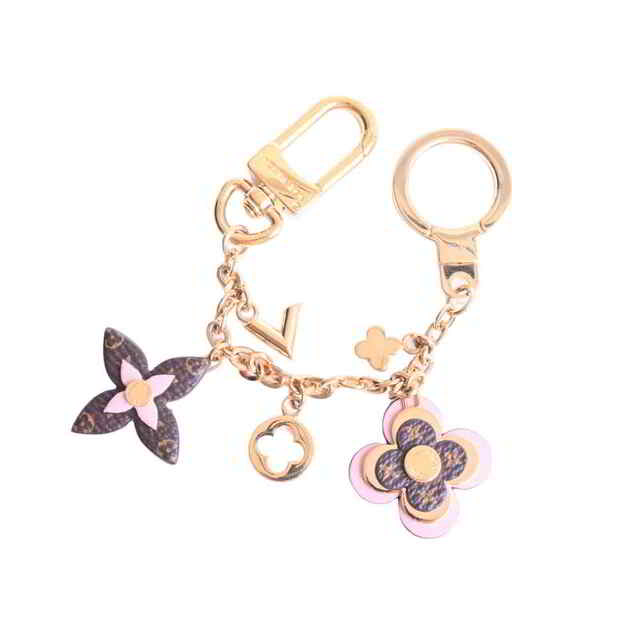 【中古】 LOUIS VUITTON ルイヴィトン モノグラム ビジューサック シェンヌ ブルーミング フラワー チャーム ピンク/ブラウン メタル | フリマアプリ ラクマ