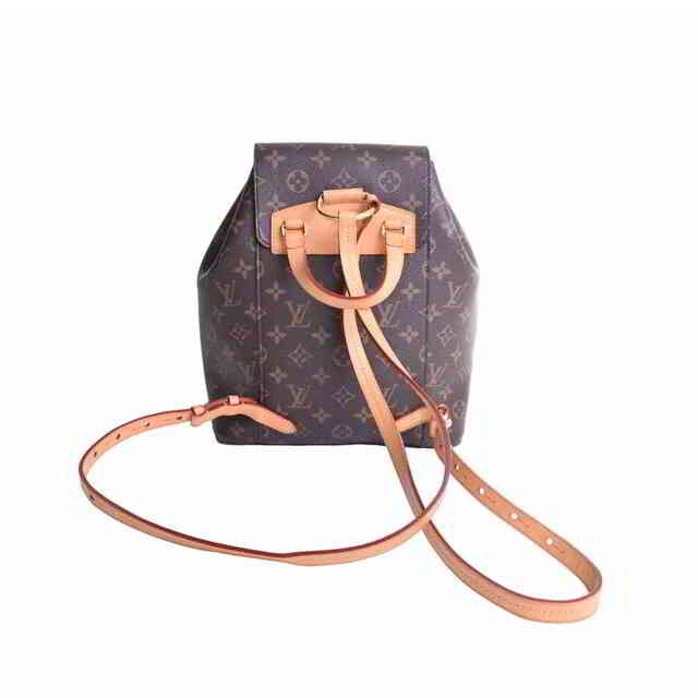 【中古】 LOUIS VUITTON ルイヴィトン モノグラム モンスリMM リュックサック ブラウン PVC