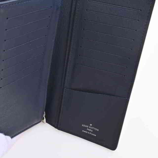 【中古】 LOUIS VUITTON ルイヴィトン トリヨン LVサークル ポルトフォイユ ブラザ 二つ折り 長財布 ネイビー