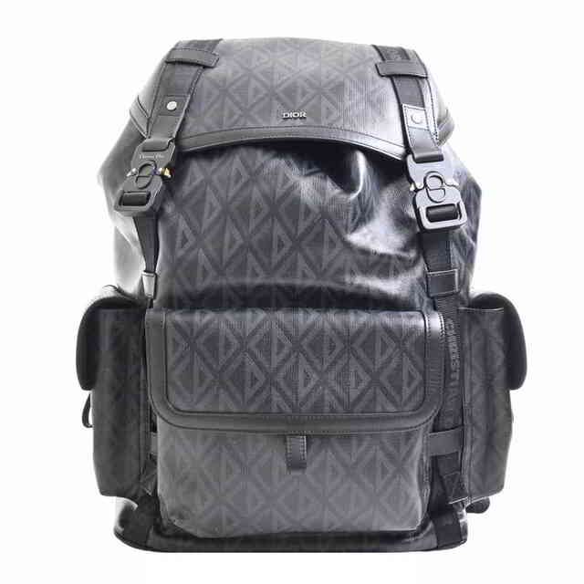 超格安価格 Christian Dior - 【中古】 Christian Dior クリスチャンディオール ディオールオム CDダイアモンド ヒットザロード バックパック リュックサック ブラック PVC リュック+バックパック