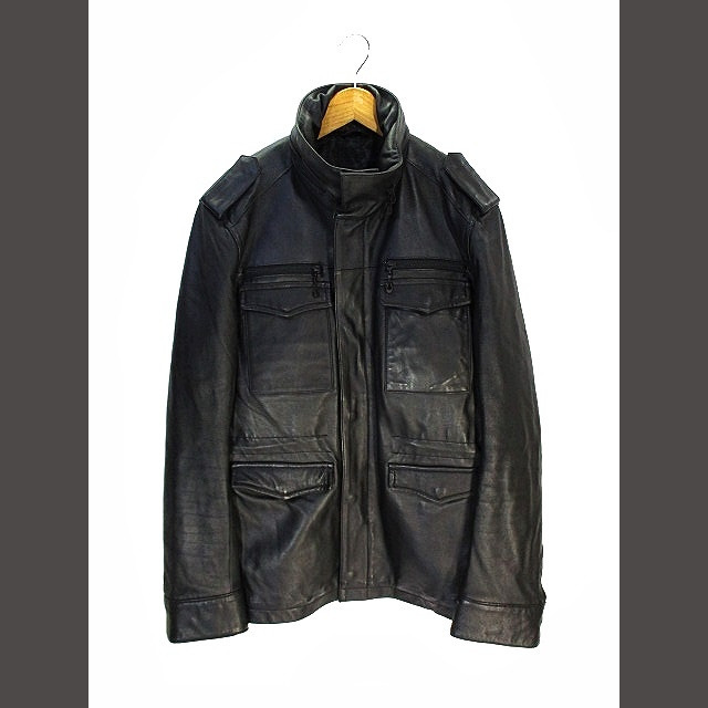 MALE & CO メルアンドコー レザー ジャケット 羊革 ブラック 黒 L51cm袖丈