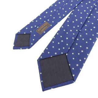 【中古】 HERMES エルメス シルク SHOOTING STAR 星柄 ネクタイ ネイビー gy