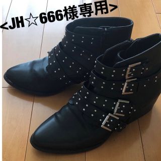 フォーエバートゥエンティーワン(FOREVER 21)の<JH☆666様専用> Forever21 ショートブーツ黒37(23.5cm)(ブーツ)