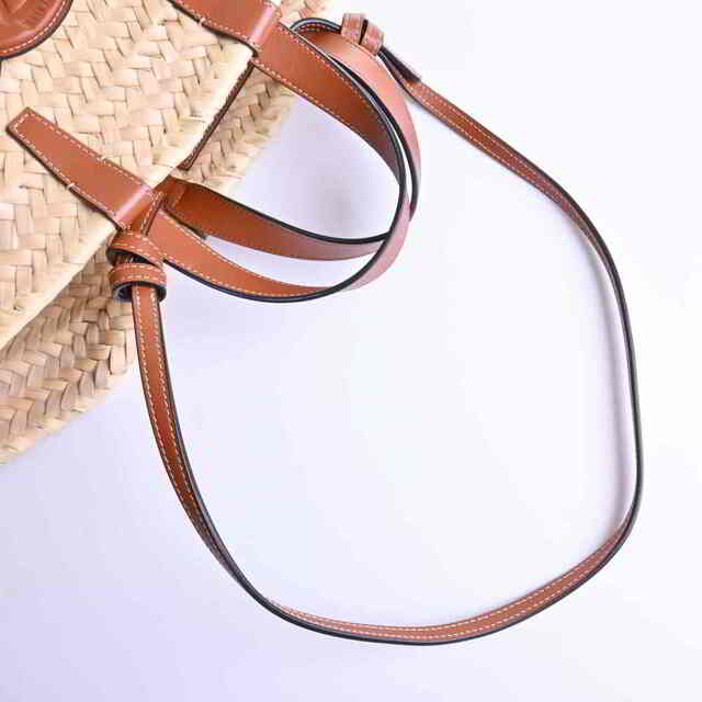 celine - 【中古】 Celine セリーヌ トリオンフ ラフィア ミニ パニエ