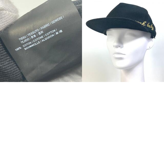 Saint Laurent(サンローラン)のサンローランパリ SAINT LAURENT PARIS ロゴ 419285 yeah baby 帽子 刺繍 キャップ コットン ブラック メンズの帽子(キャップ)の商品写真