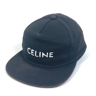 セリーヌ(celine)のセリーヌ CELINE ハット 帽子 ロゴ ベースボールキャップ キャップ コットン ブラック(キャップ)