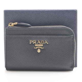 【中古】 PRADA プラダ サフィアーノ L字ファスナー コインケース 