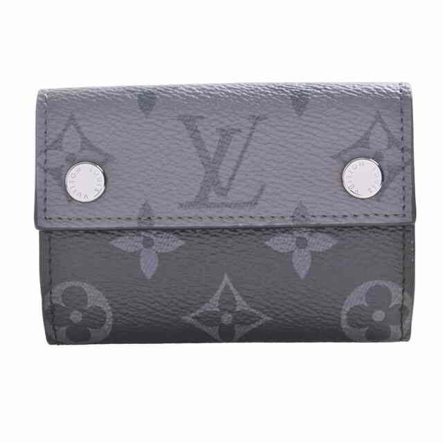 LOUIS VUITTON ルイヴィトン エクリプス リバース ディスカバリー コンパクトウォレット 三つ折り財布 ブラック PVC byPVC付属品