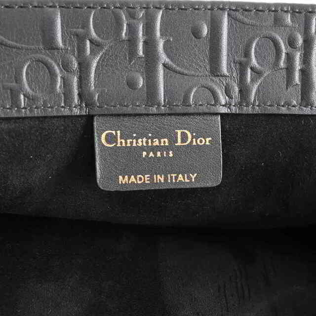 【中古】 Christian Dior クリスチャンディオール トロッター エンボス ブックトート トートバッグ ブラック by