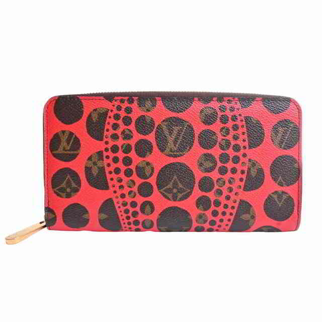 最高の品質の LOUIS VUITTON by PVC ブラウン/レッド 長財布 ラウンド
