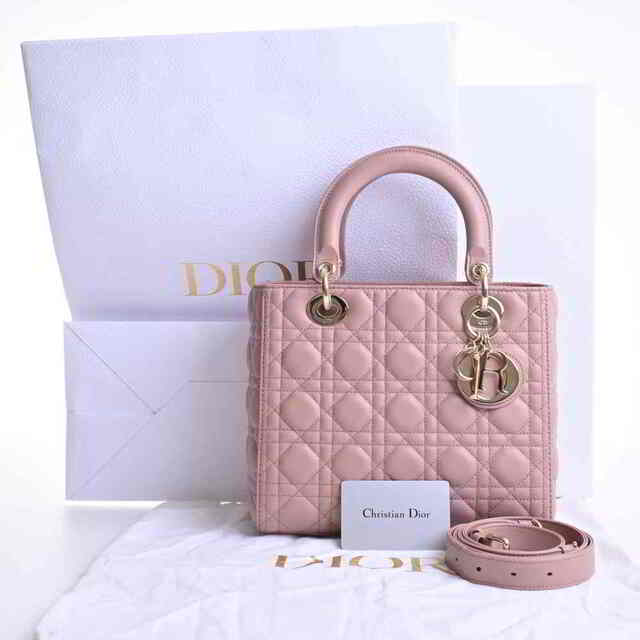 超美品　※レディディオール※ DIOR カナージュ ２way バッグ ピンク