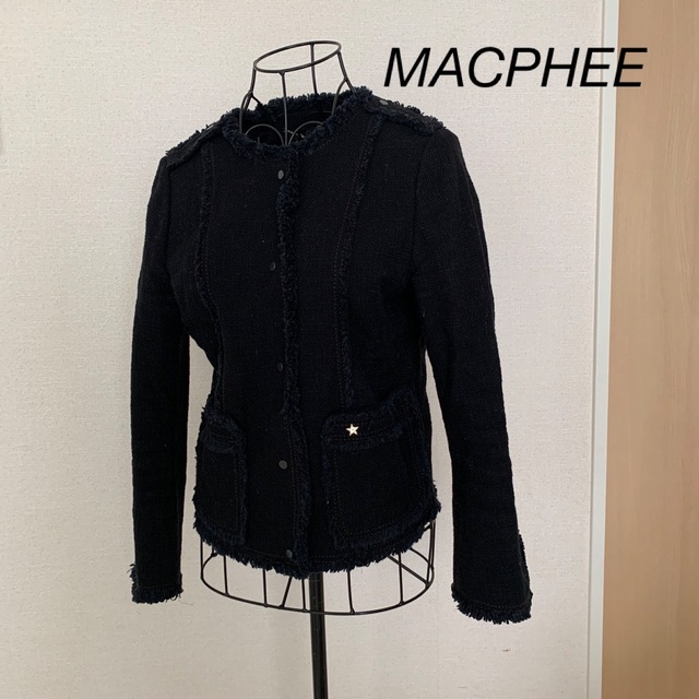 MACPHEE(マカフィー)の【マカフィー】黒のフリンジがオシャレなジャケット☆ レディースのジャケット/アウター(ノーカラージャケット)の商品写真