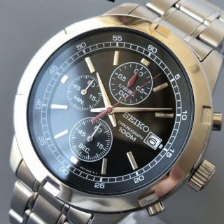 セイコー(SEIKO)の【新品】セイコー SEIKO クロノグラフ メンズ腕時計 クォーツ 100M防水(腕時計(アナログ))