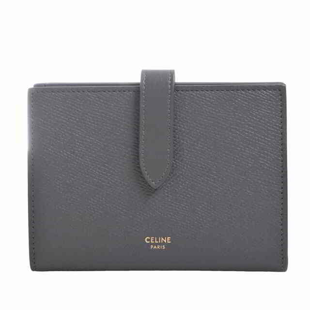 Celine セリーヌ ミディアム ストラップ ウォレット 二つ折り財布 グレー by