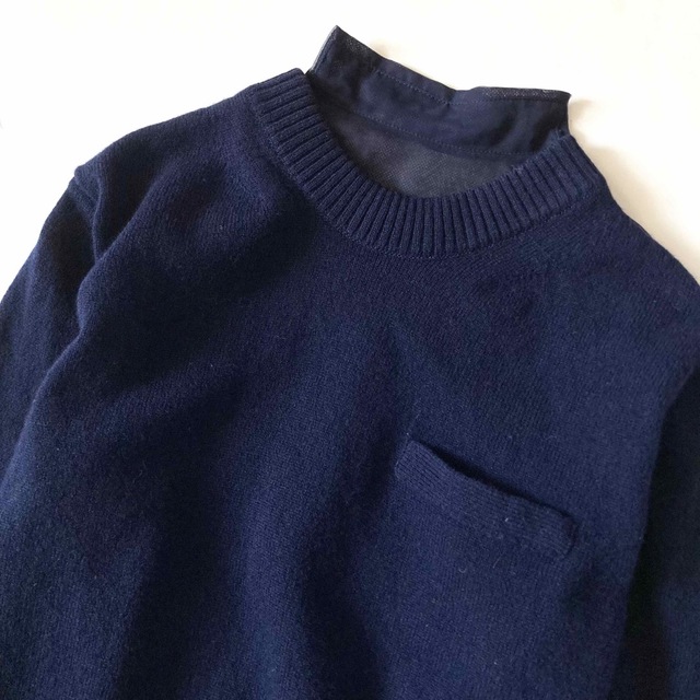 極美品♪サカイ 異素材 ドッキング 切替ニット バックシフォン レース