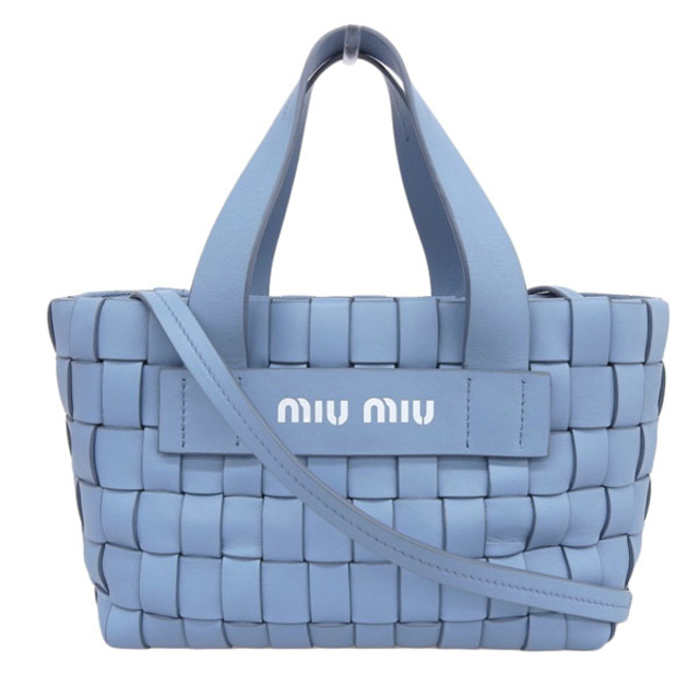 miumiu - 【中古】miumiu ミュウミュウ INTRECCIO 2WAY トートバッグ ブルー gy