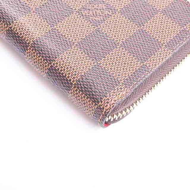LOUIS VUITTON ルイヴィトン ダミエ ポルトフォイユ クレマンス ラウンドファスナー 長財布 ブラウン/レッド PVC by