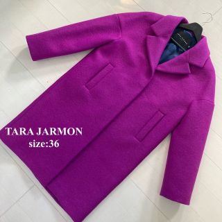 タラジャーモン(TARA JARMON)のTARA JARMON タラジャーモン　チェスターコート　紫　ウール(チェスターコート)