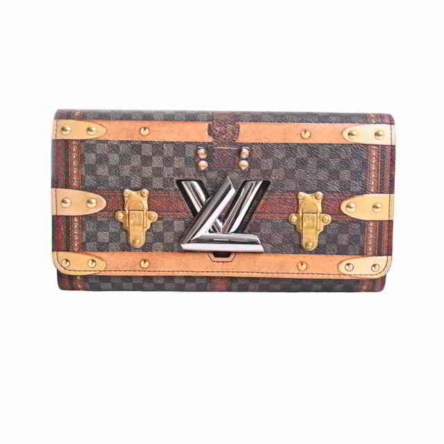 LOUIS VUITTON ルイヴィトン トランスフォームドダミエ ポルトフォイユ ツイスト トロンプルイユ フラップ 長財布 ブラウン PVC by