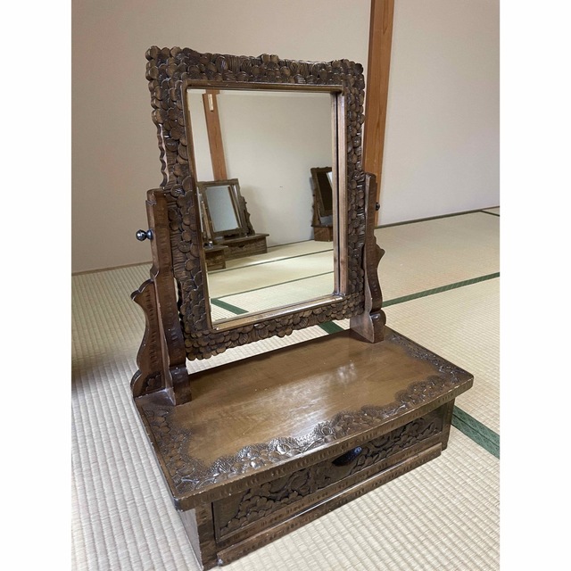 軽井沢彫 姿見 シバザキ 20万円 鏡台9 www.anac-mali.org