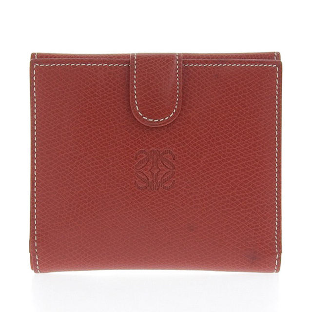 【全商品オープニング価格 特別価格】小物売り出し割引 【中古】 LOEWE ロエベ アナグラム Wホック 二つ折り財布