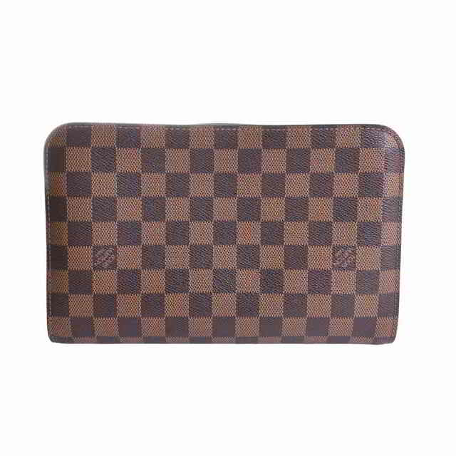 【中古】 LOUIS VUITTON ルイヴィトン ダミエ サンルイ セカンドバッグ ブラウン PVC by