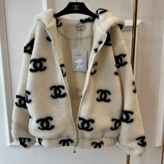 CHANELシャネル ビックロゴ ボアブルゾン パーカー ジャケット
