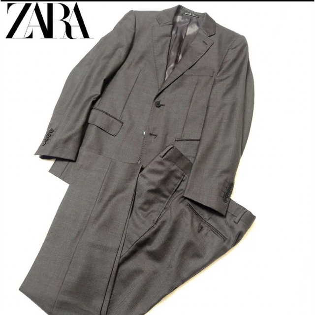 ★極美品★ ザラ セットアップスーツ グレー ウール100% ZARA