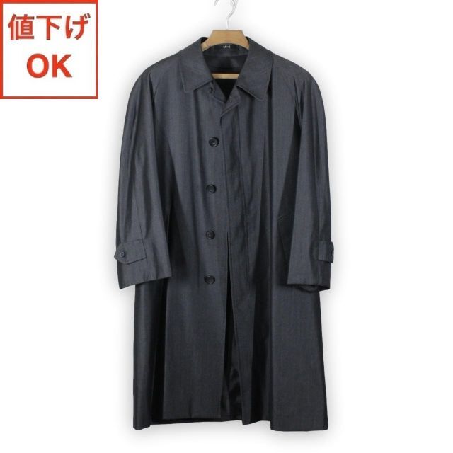 04【極美品】ダックス DAKS コート A5 メンズ M ウール×絹 グレー