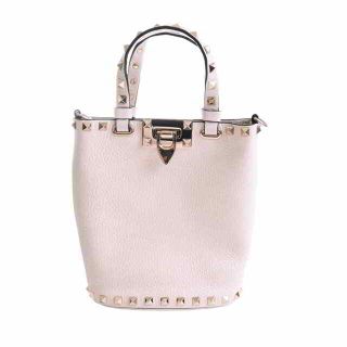 新品未使用* VALENTINO ヴァレンティノ スタッズ バレッタ ホワイト-
