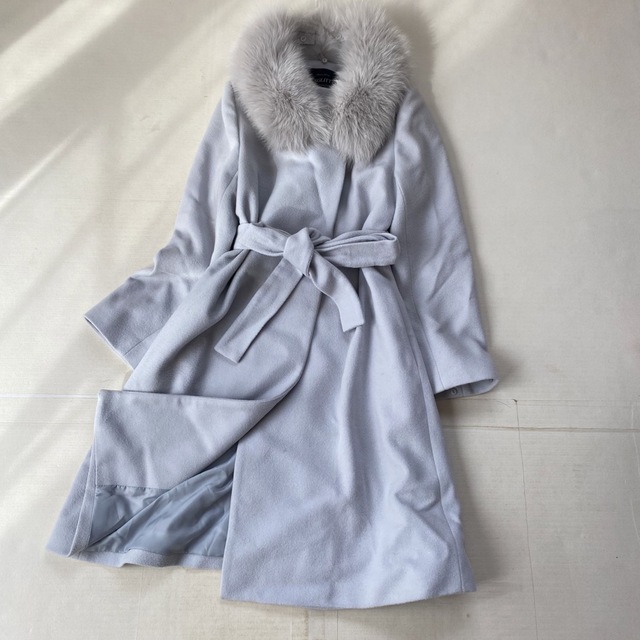 美品✨ジャスグリッティー ロングコート 冬服 ファー アンゴラ ウール 日本製