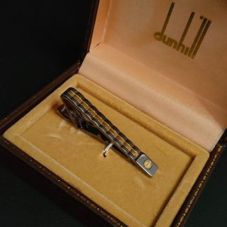 ダンヒル(Dunhill)の希少【美品】Dunhill　ダンヒル　ネクタイピン　ブラックシルバー　ｄロゴ(ネクタイピン)