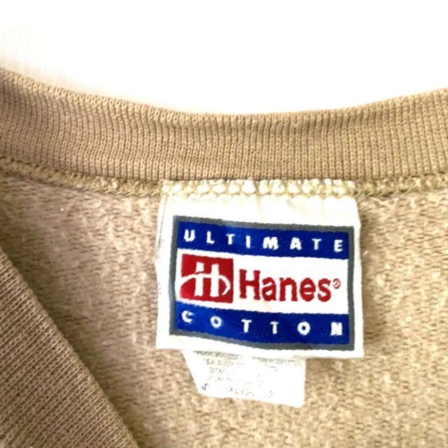 Hanes(ヘインズ)のヘインズ PUSH PRAY SMB スウェット 2XL ベージュ 古着 メンズのトップス(スウェット)の商品写真