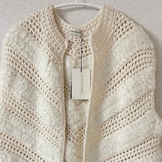 新品 バイマレーネビルガー ロング ニット ジレ アイボリー 11万円