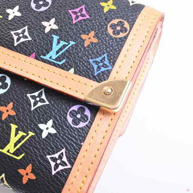 LOUIS VUITTON ルイヴィトン マルチ ポルトモネ ビエ カルトクレディ Wホック 三つ折り財布 ブラック/マルチカラー PVC by