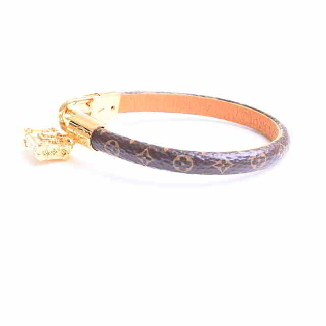 【中古】 LOUIS VUITTON ルイヴィトン モノグラム ブラスレ LVプティット マル ブレスレット トランクチャーム ブラウン PVC by