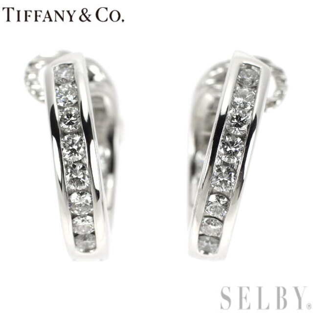 Tiffany & Co. - ティファニー Pt950 ダイヤモンド ピアス チャネルセッティング