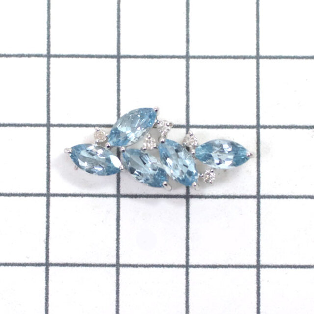 K18WG アクアマリン ダイヤモンド ペンダントトップ 2.69ct D0.10ctネックレス