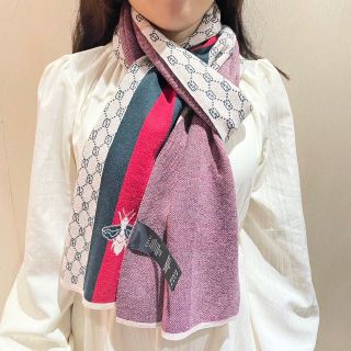 ただきます Gucci - 定価52800円‼️箱付き❣️GUCCI マフラー ウール
