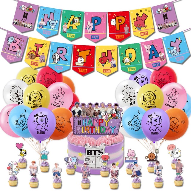 BTS bt21 誕生日 バルーン お祝いグッズ  パーティー飾り ハンドメイドのパーティー(ガーランド)の商品写真