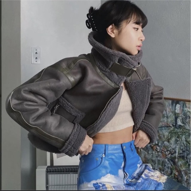 jeuemiジュエミ Seam Tape Short Mouton Jacket