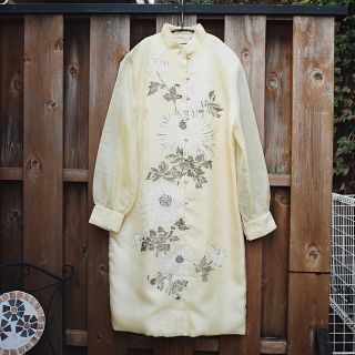 グリモワール(Grimoire)の90's Flower printed sheer one-piece(ひざ丈ワンピース)